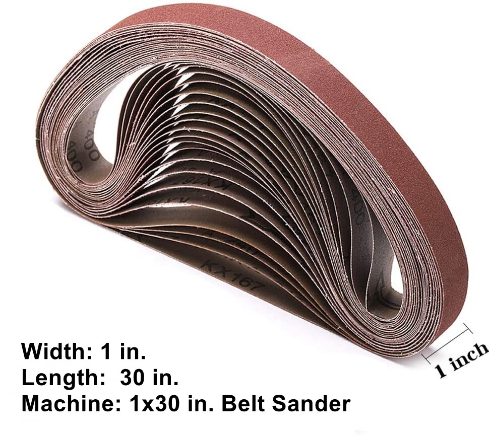 24Pack Premium 1 x 30 in AO Sanding Belts 60/80/120/150/240/400 Assorted Sander