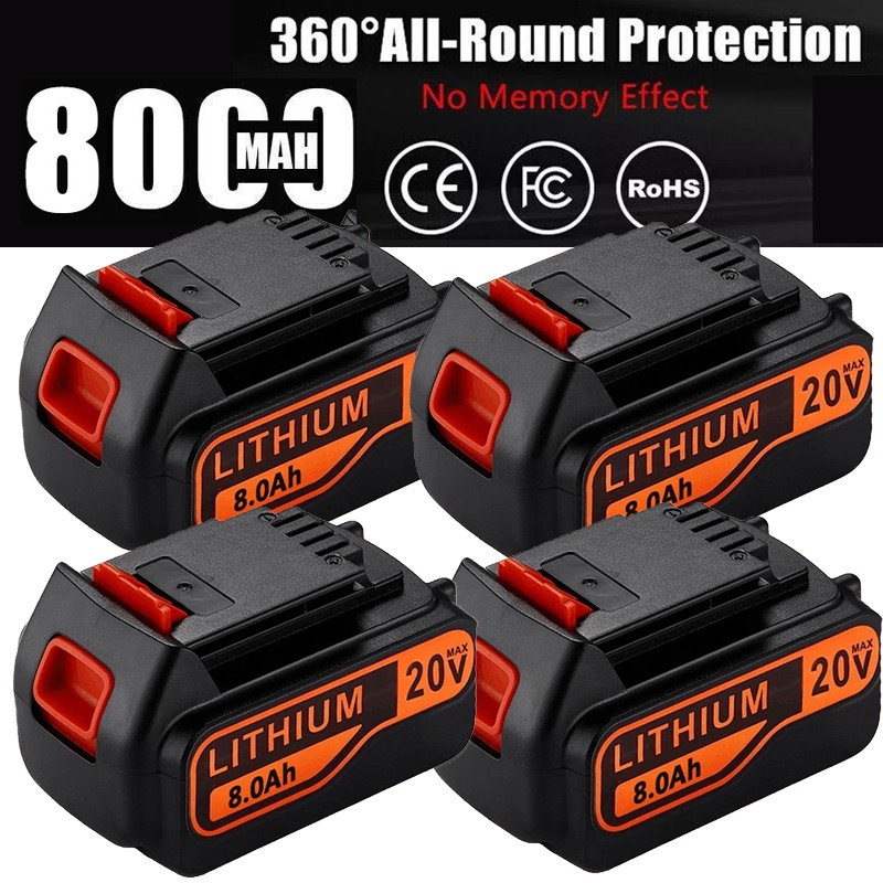 FOR Black Decker 8.0Ah 20Volt LB2X4020 Battery 20V MAX Lithium LBXR20 / Charger