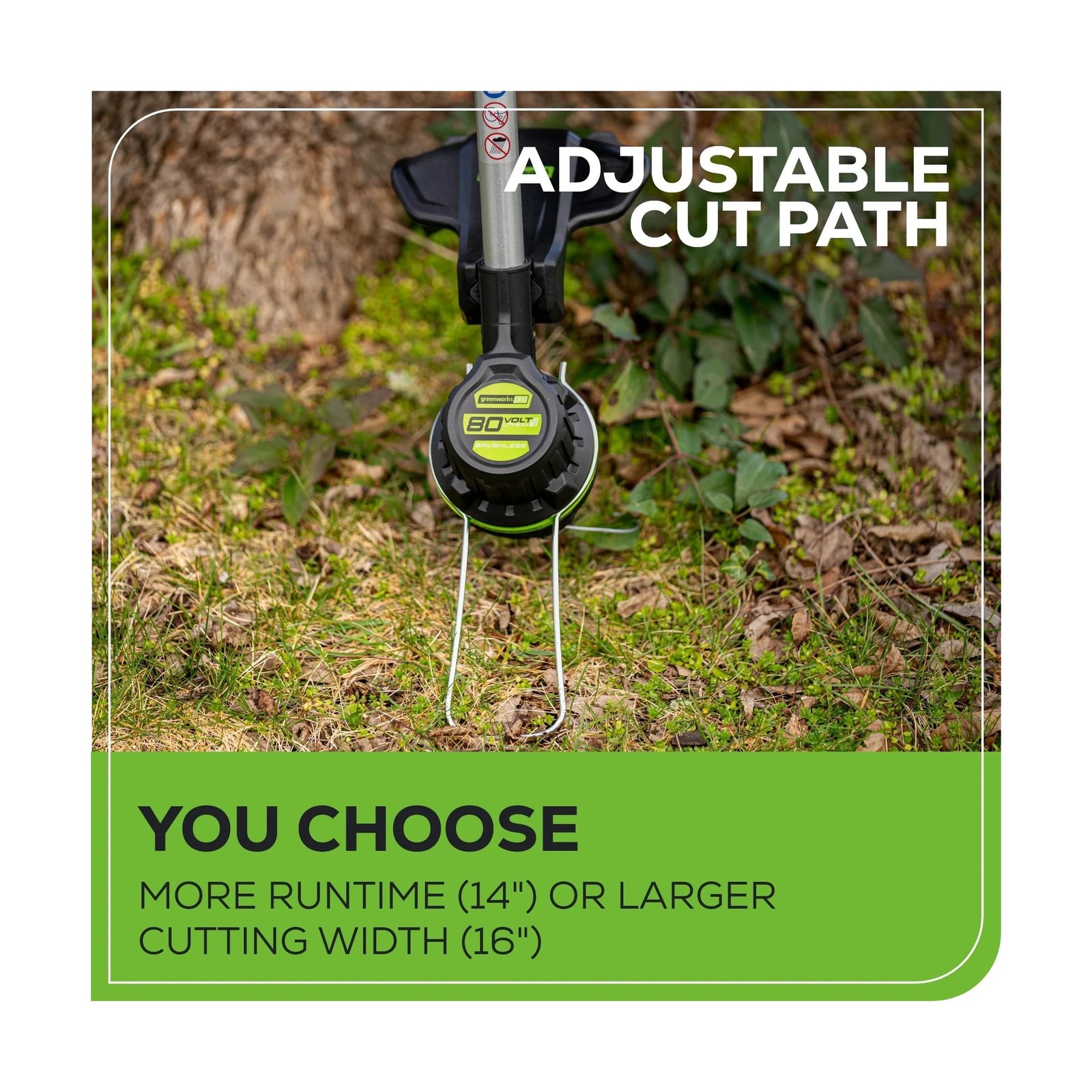 Greenworks 80V 16″ Brushless Cordless String Trimmer – Battery & Charger N