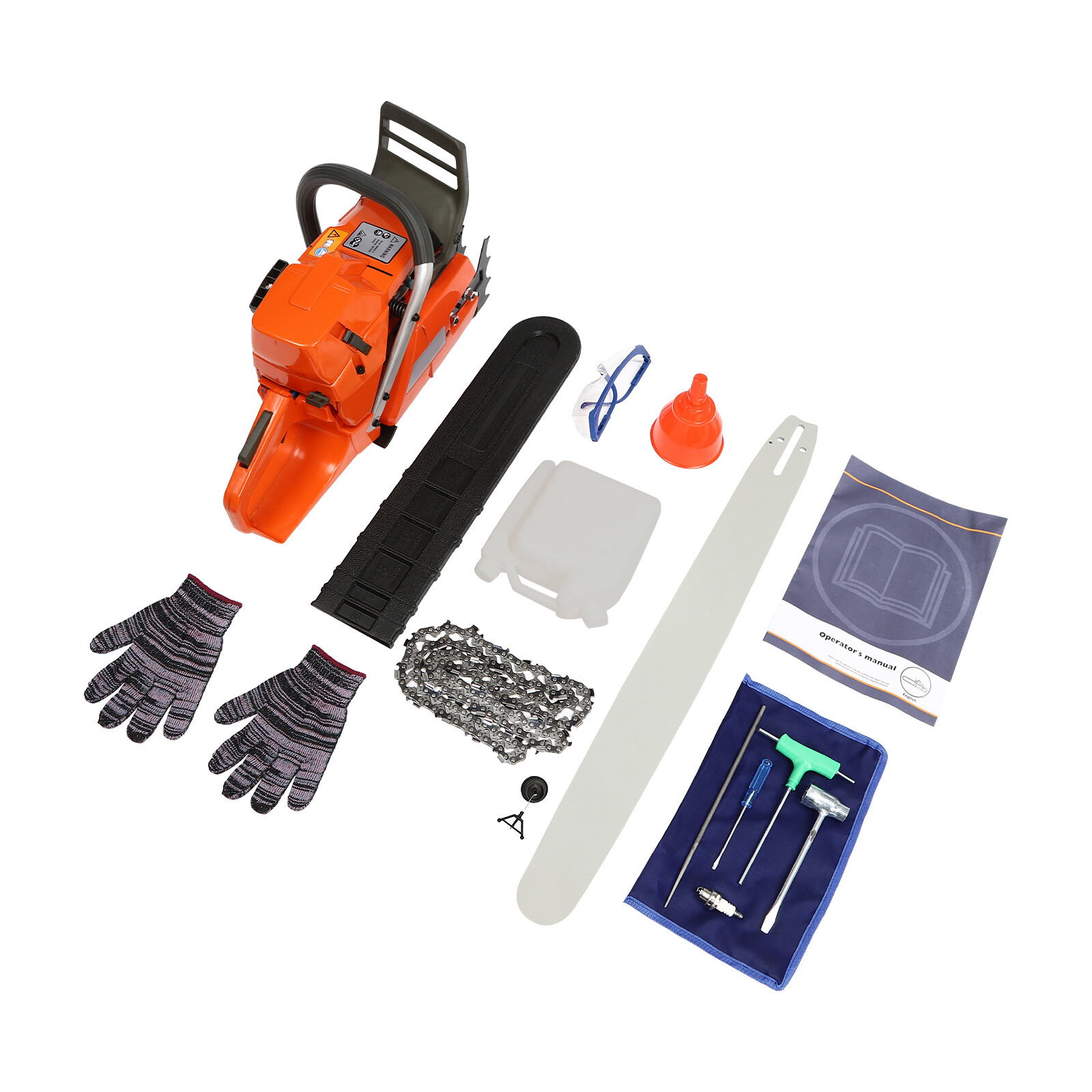 24 Inch Gasoline Chainsaw Cutting Wood Gas Sawing Crankcase Chain Saw 65cc