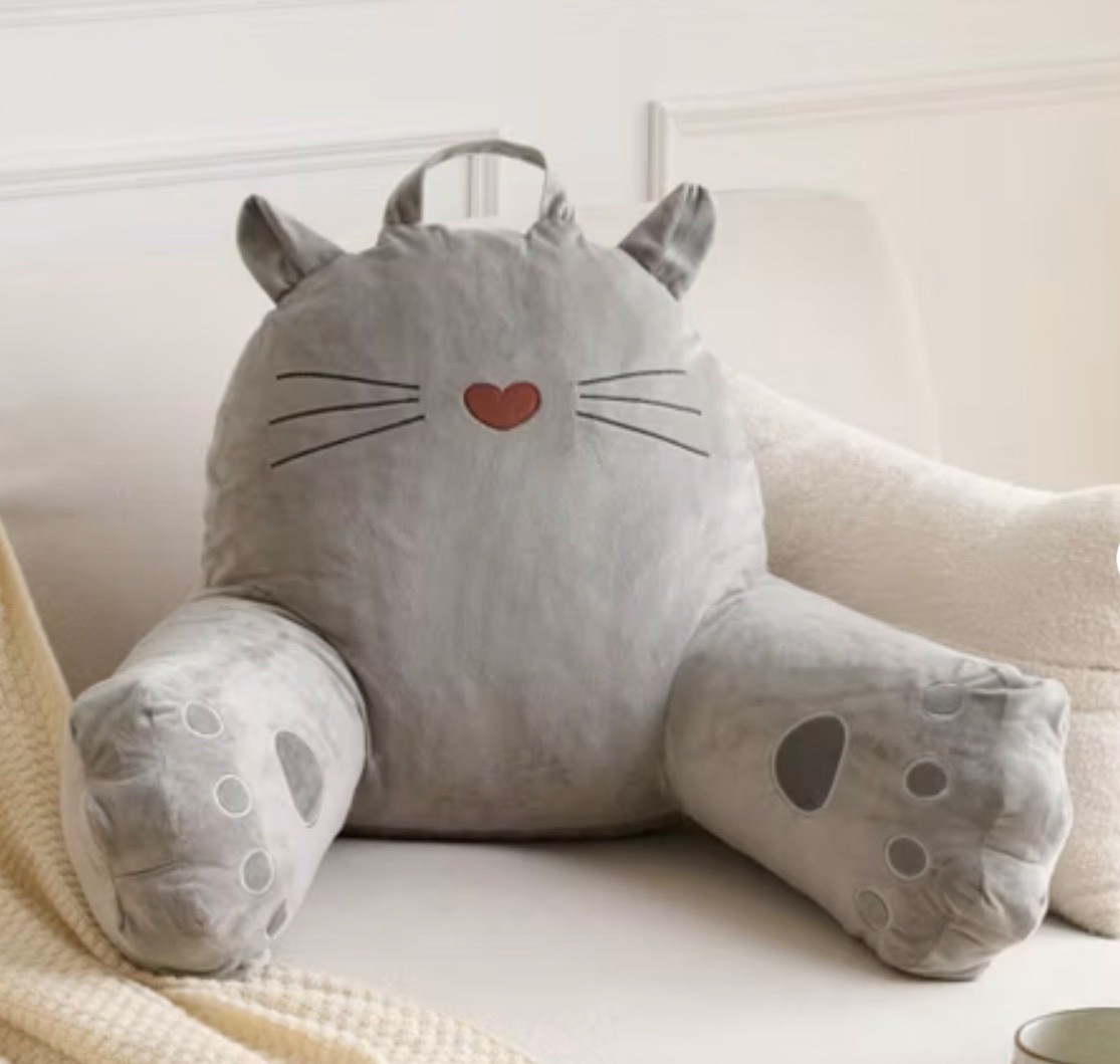 Kitty Reading Pillow for Kids, Teens, Adults – Shredded Memory Foam Back Rest