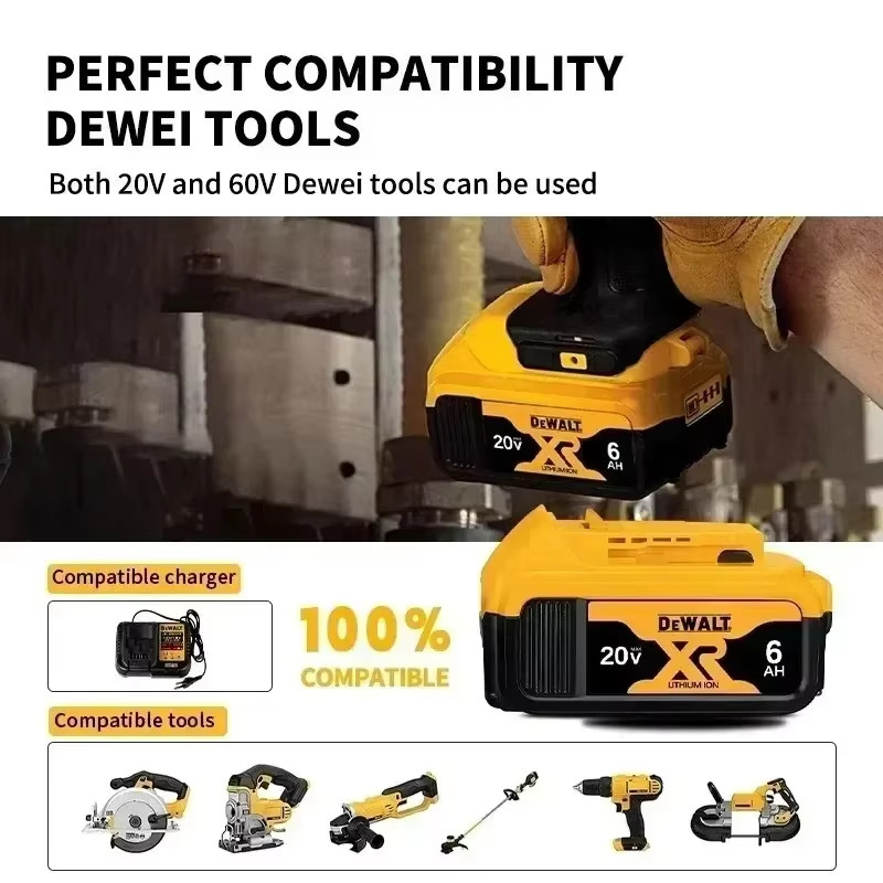 DeWalt 20V 6.0Ah Battery Replacement DCB184 DCB181 DCB182 Power Tool Pack ✅