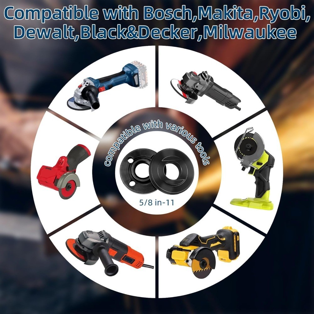 Angle Grinder Flange Lock Nut and Wrench Set 7PCS 5/8-11 Premium Metal