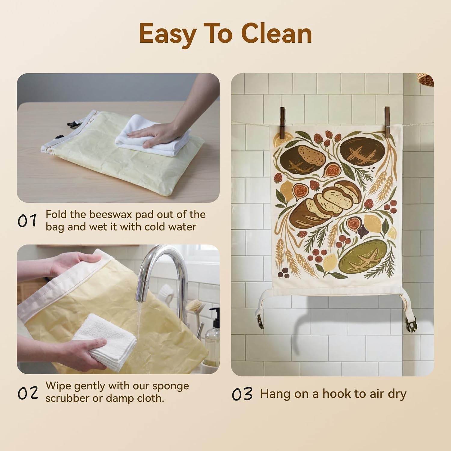 Bread Bags for Homemade Bread – 2 Packs XL Beeswax Bread Bags, 2026 Reusable …