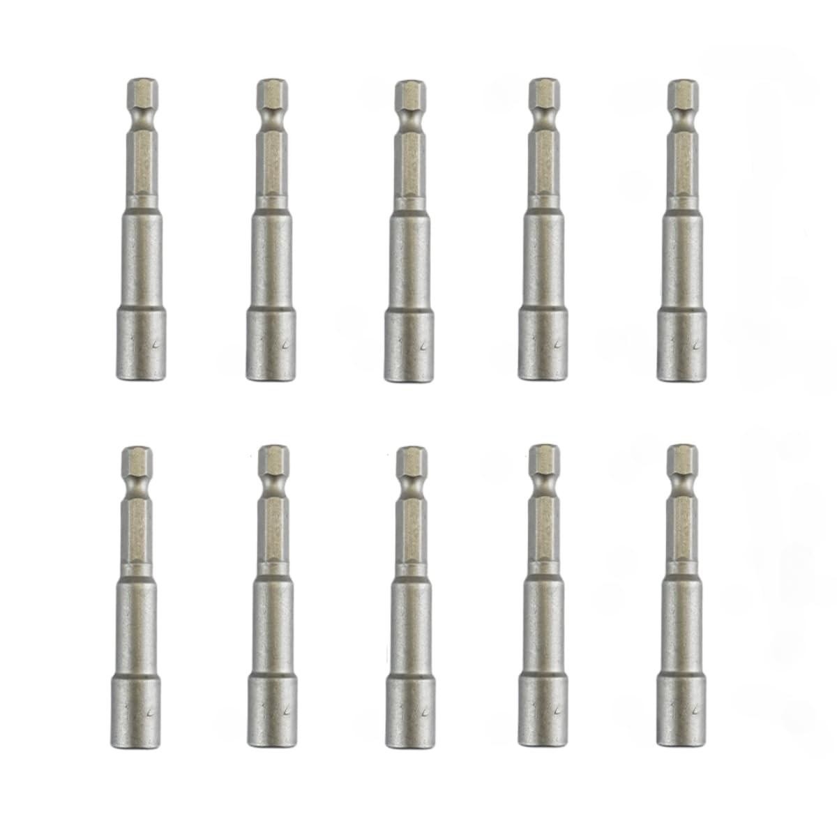 10 Pcs 1/4″ Hex Shank Magnetic Power Nut Driver Bit Sets, 1/4 Inch Quick Change