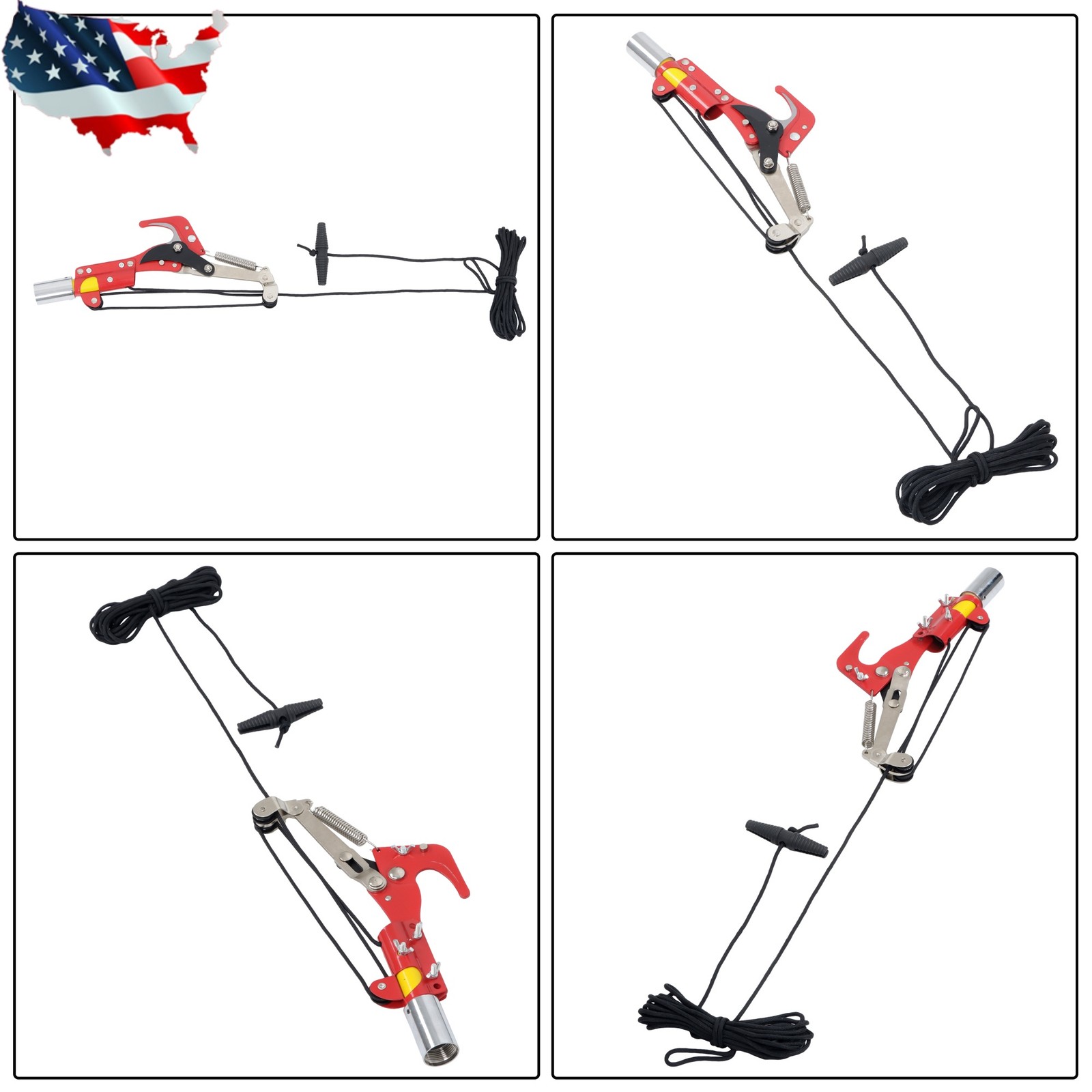 Yellow Pole Saws for Tree Trimming 7.3-27 FT Manual Pole Saw Extendable Tree