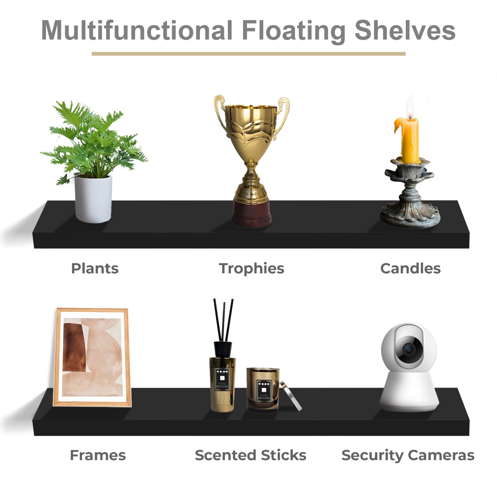 Sorbus Floating Shelves for Wall, 2 Pack (35 Inch) Long Wall-Mounted Shelves