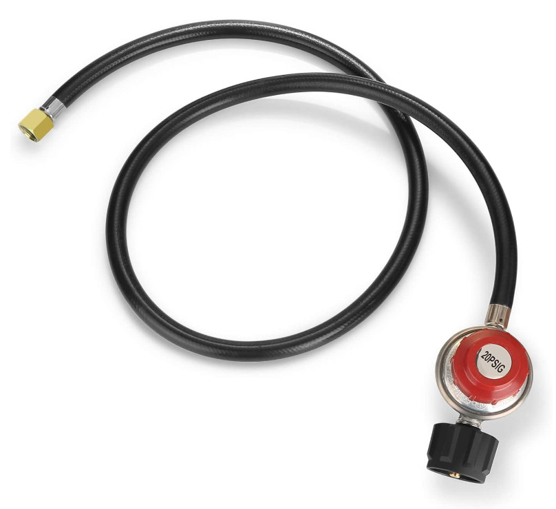 Propane Cast-Iron Round Burner & 4FT 20PSI High Pressure Regulator Hose& Fitting