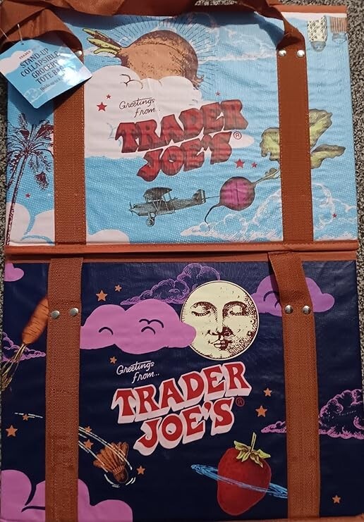 Trader Joe’s Stand-Up Collapsible Grocery Tote Bag (New Just Release) 1 Bag