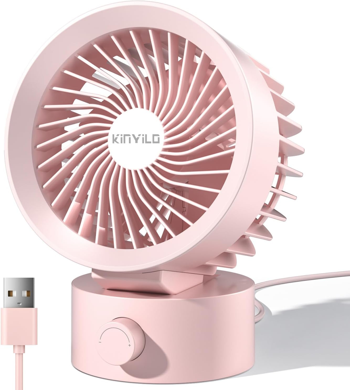 Mini USB Desk Fan Quiet Portable Cooling Fan Stepless Speed Adjustable