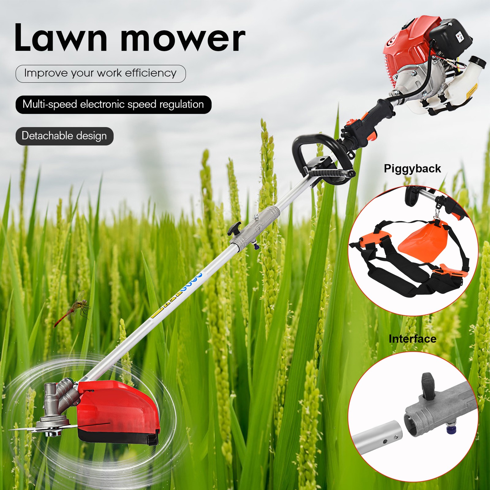 5-in-1 Multi-Functional Trimming Tools Gas Hedge Trimmer 52CC Weed Eater