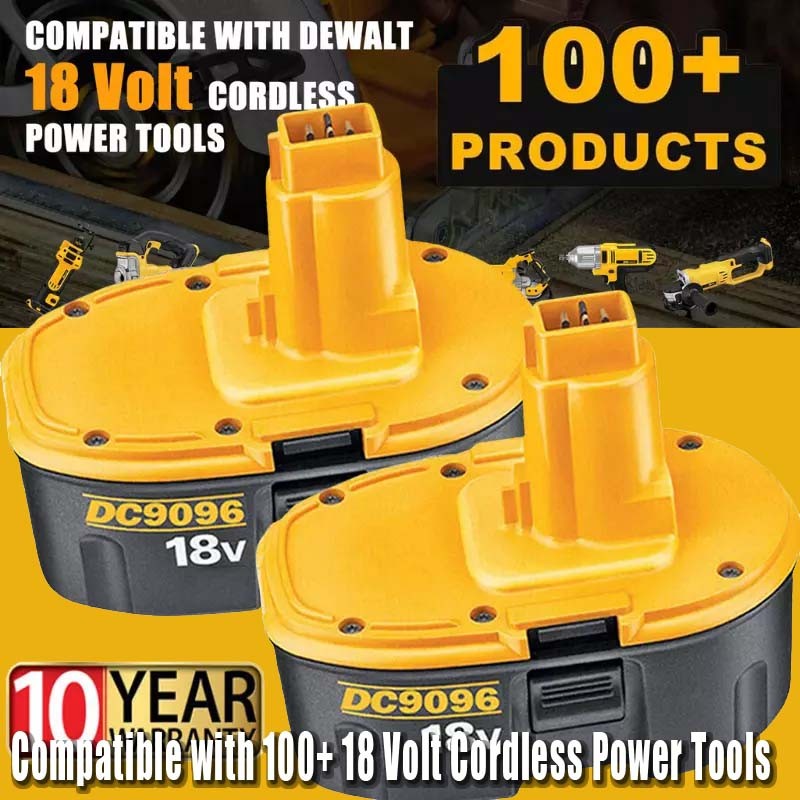 2pcs 18V For Dewalt 18 VOLT XRP DC9096 DC9098 Ni-Mh Battery DC9099 DC9096-2 New