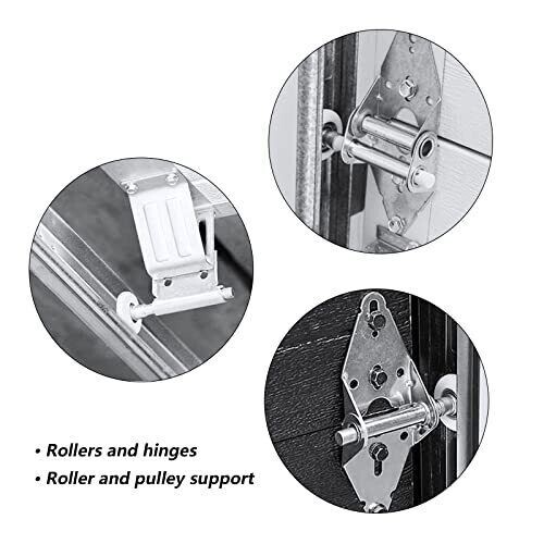 Double Garage Door Hardware Kit Roller/Hinge/Wire Rope For 16’x7′ and 18’x7′