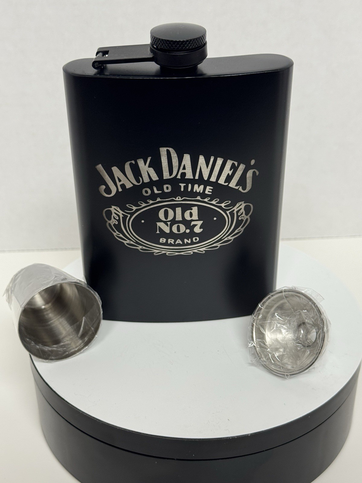 Laser Engraved Stainless Steel Hip Pocket Flask Matte Finish 8 Oz – Jack Daniels