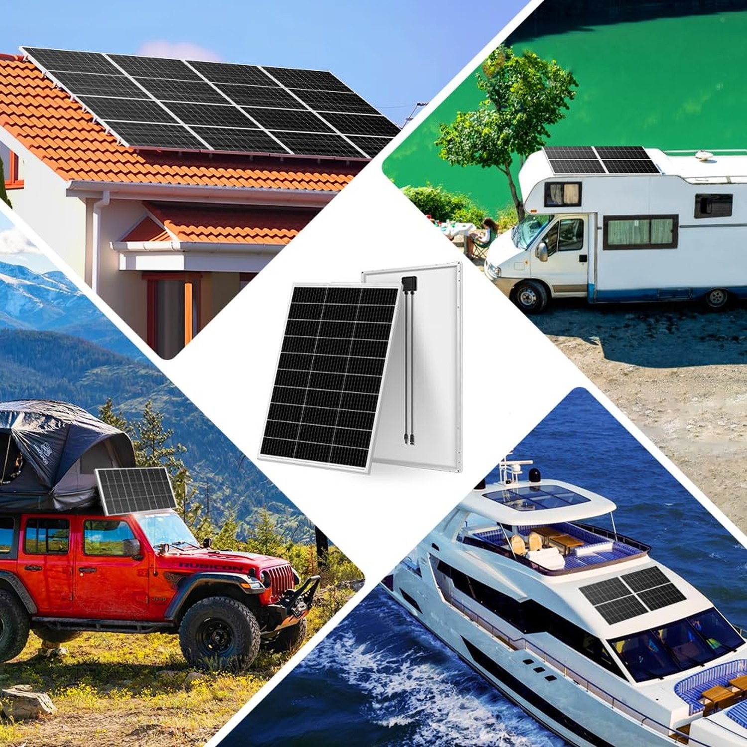DOKIO Monocrystalline Solar Panel Size 150W 18V for 12V System, Aluminum Fram…