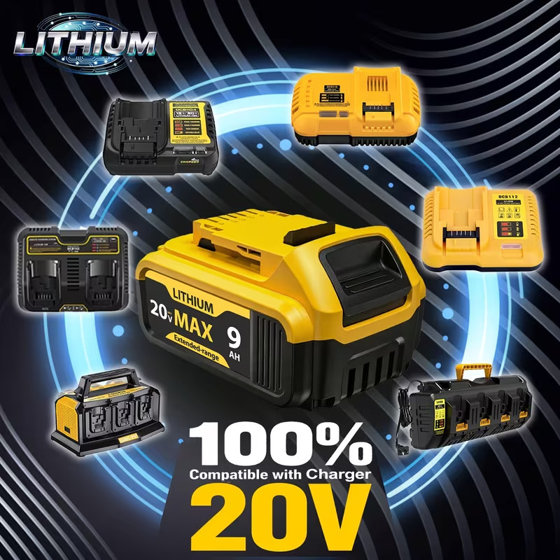 9Ah 20V Replace Battery Compatible For DeWalt 20V MAX Battery DCB200 Power Tools