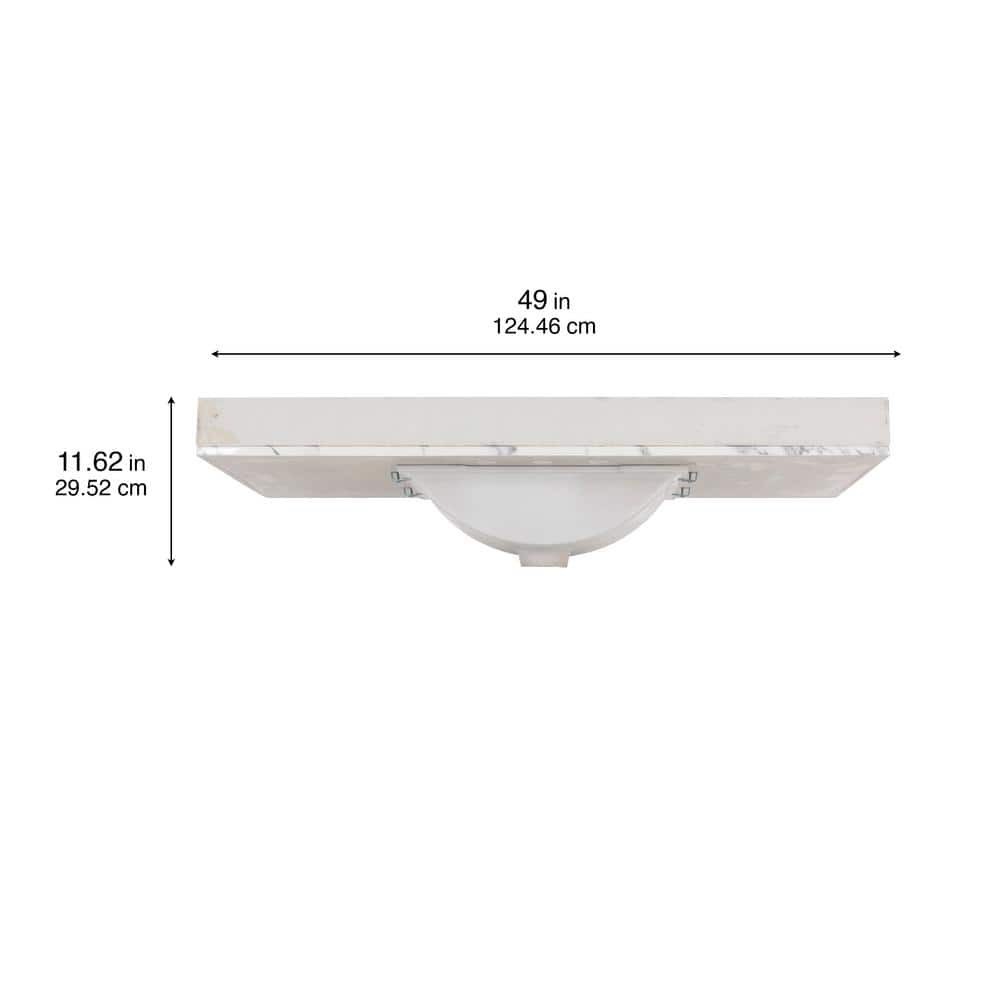 Home Decorators Collection 49 in. W x 22 in. D Engineered Stone Composite White