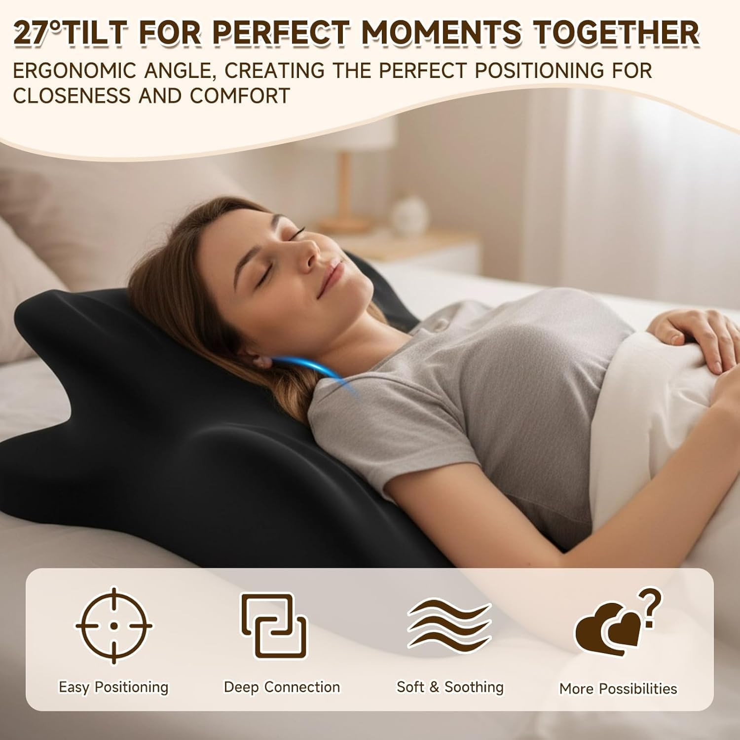 Sweet Spot Couple Pillow Couple Pillow Hip Pad Wedge Pillow Memory Foam 27°Angle