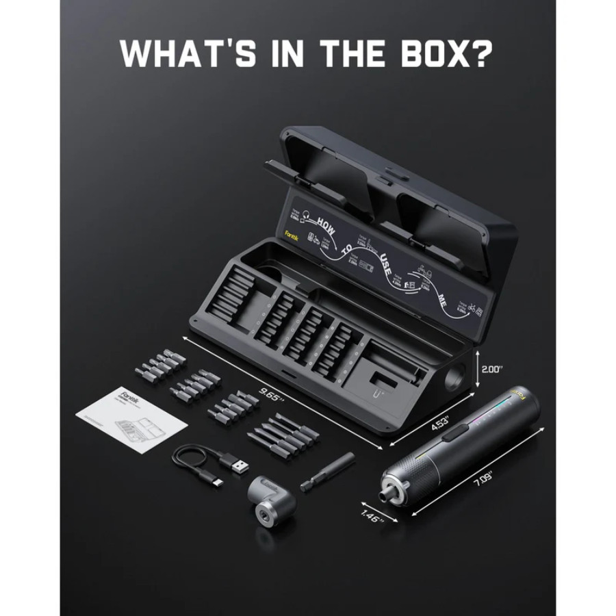 Fanttik S2 Pro Cordless Electric Screwdriver 7 Torque Settings, 20 Magnetic Bits