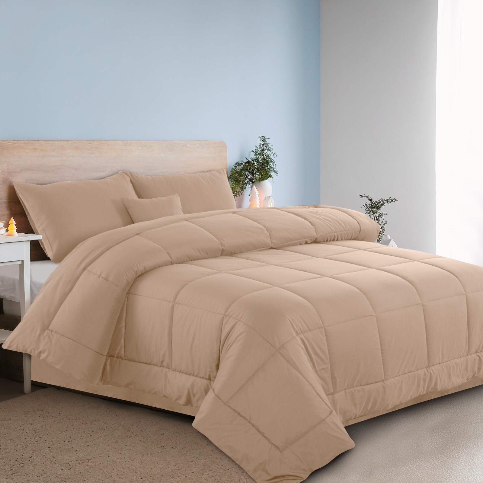 5 Piece Comforter Set Bed in a Bag All Season Reversible Bedding Comforter Set