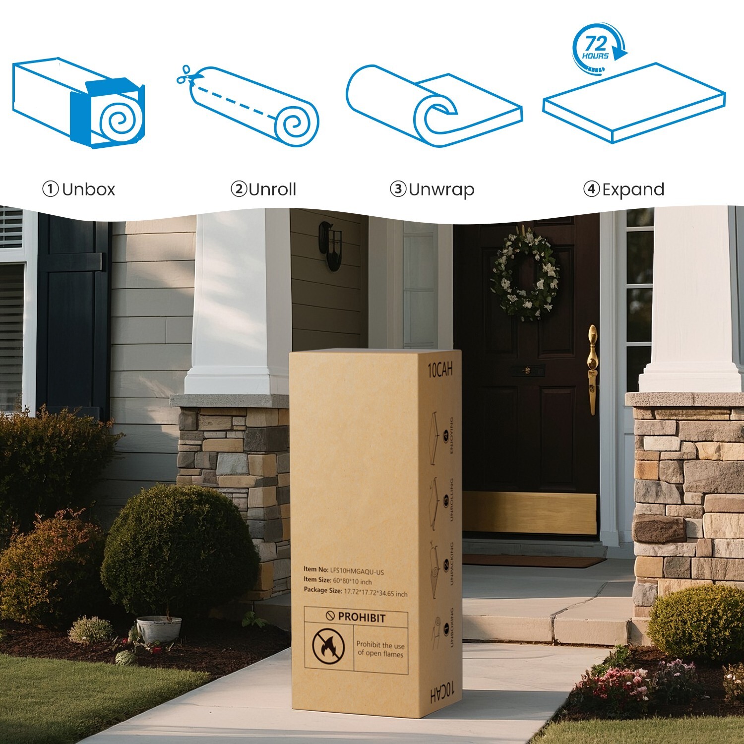 6″ 8″ 10″ 12″ 14″ Cooling Gel Memory Foam Twin Full Queen King Mattress in a Box