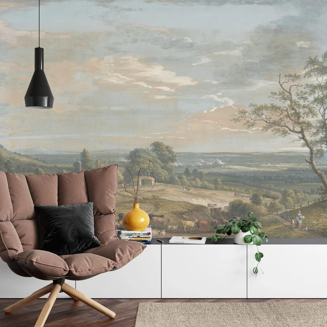Vintage Classic Painting Rural Wallpaper Mural Removeable Washable Peel&Stick