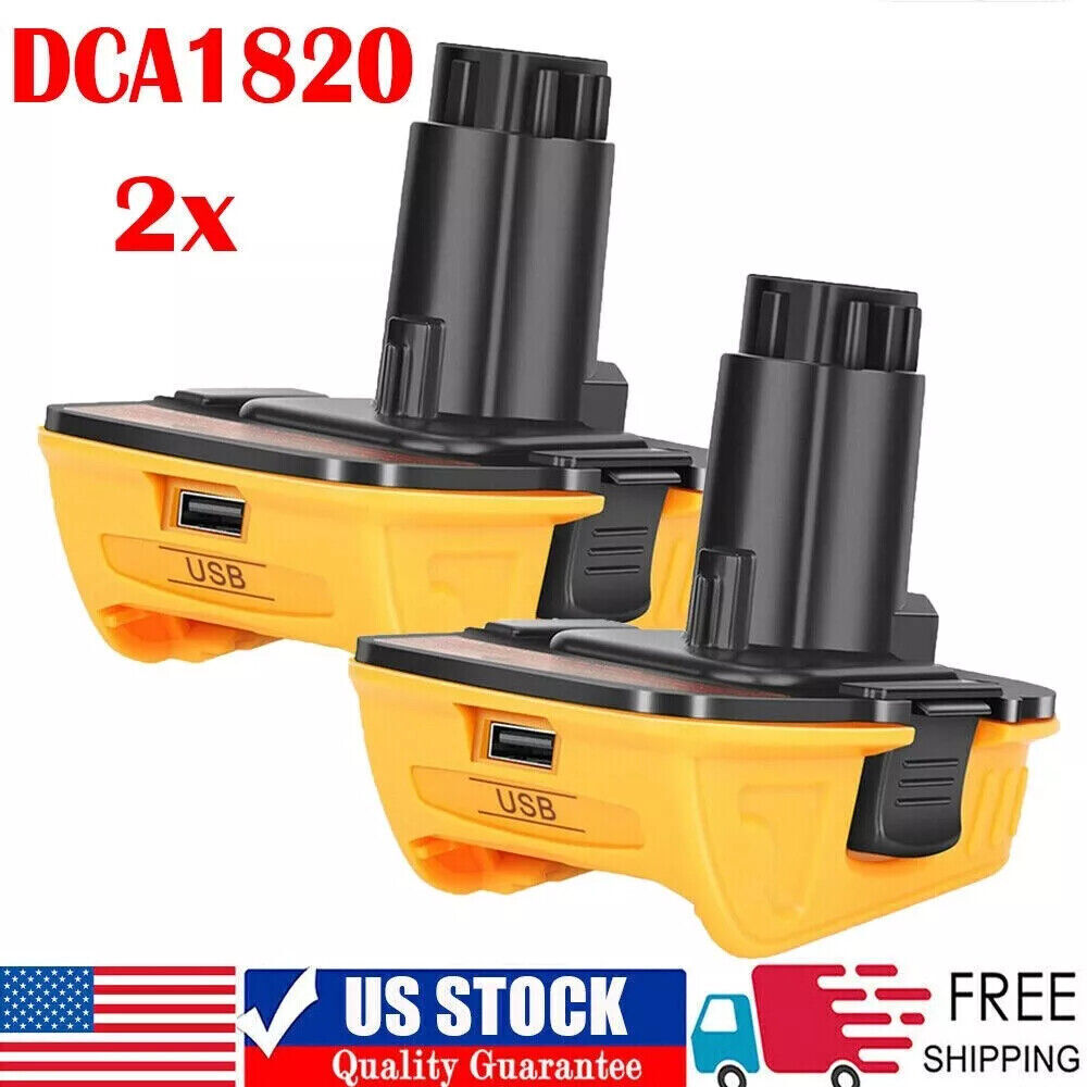 2Pack 18V To 20V MAX DCA1820 Adapter Converter For DEWALT 20 Volt Li-ion Battery
