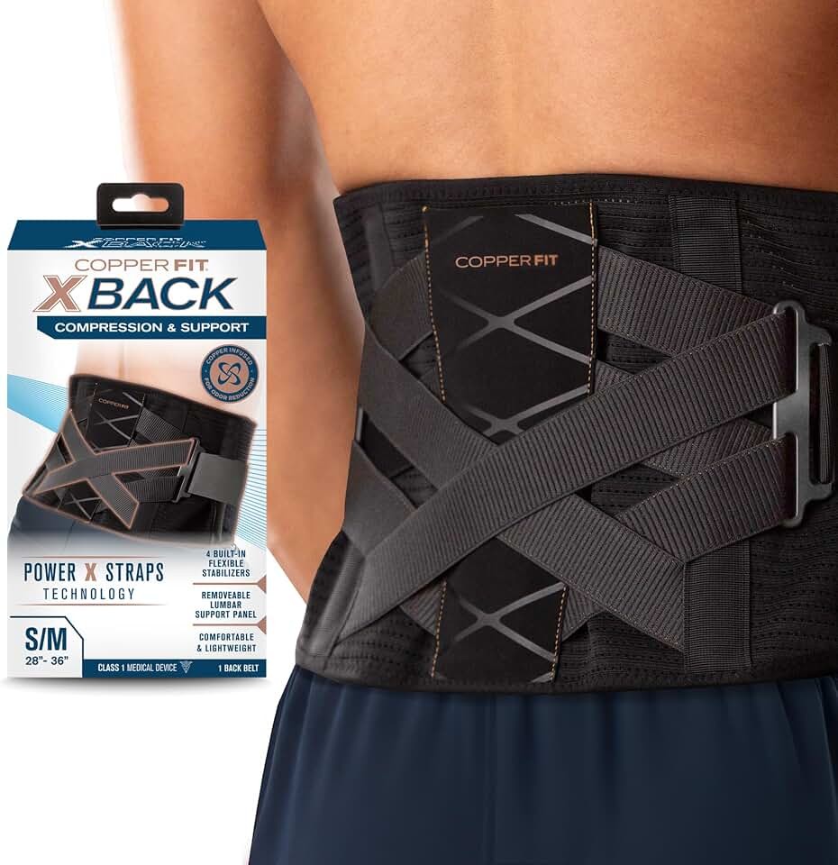 Copper Fit X-Back Brace for Lower Back Pain, Lumbar Support, Herniated Disc,…
