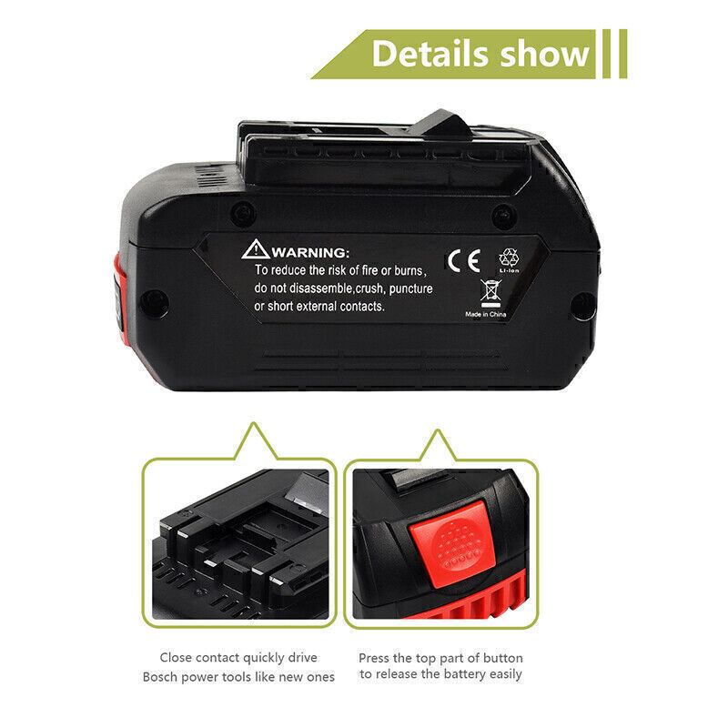 2PACK 18V Battery For Bosch 18 VOLT 8.0AH Li-ion BAT609 BAT610G BAT618 24618-01