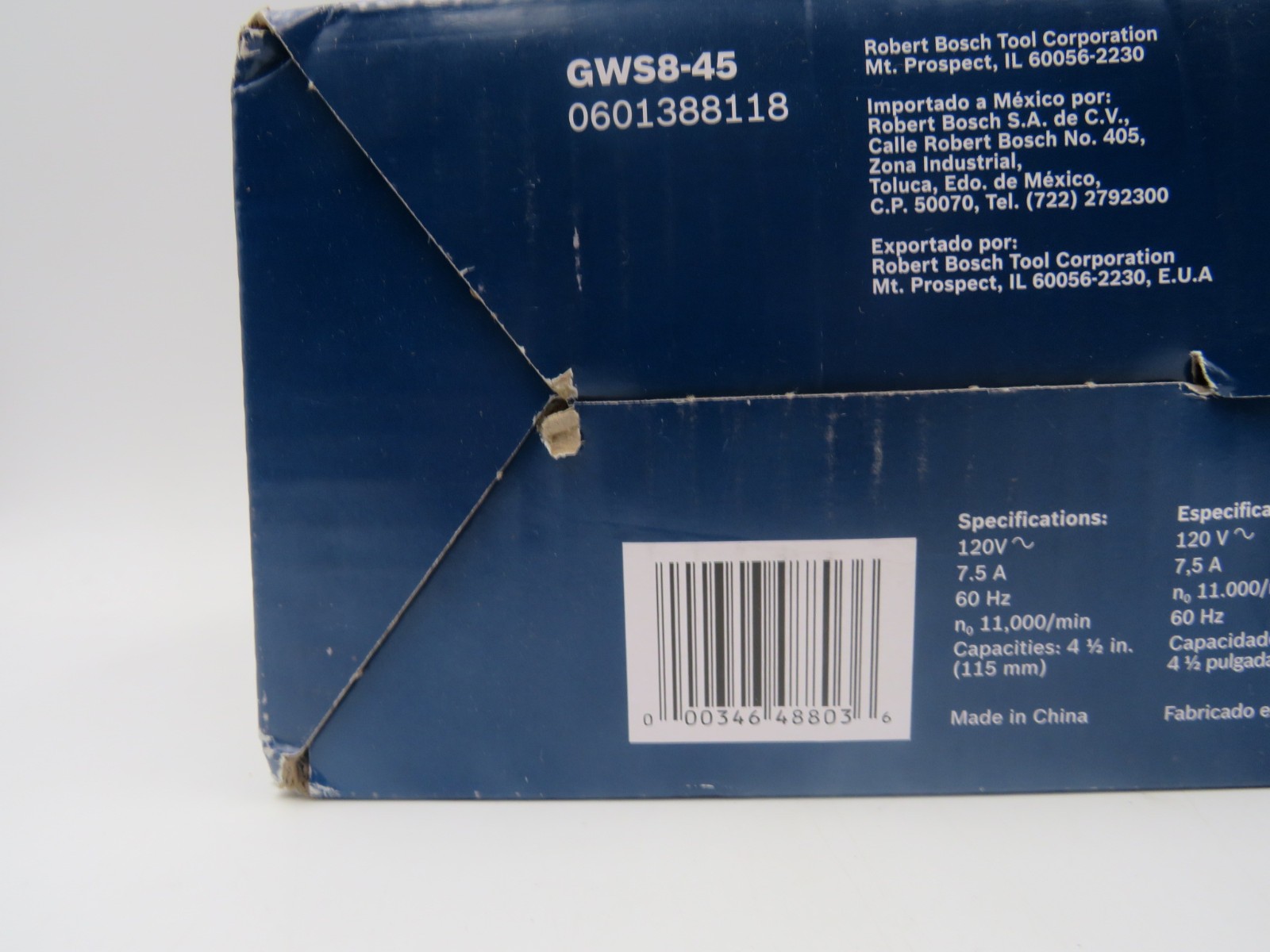 Bosch GWS8-45 4-1/2 inch Angle Grinder NEW