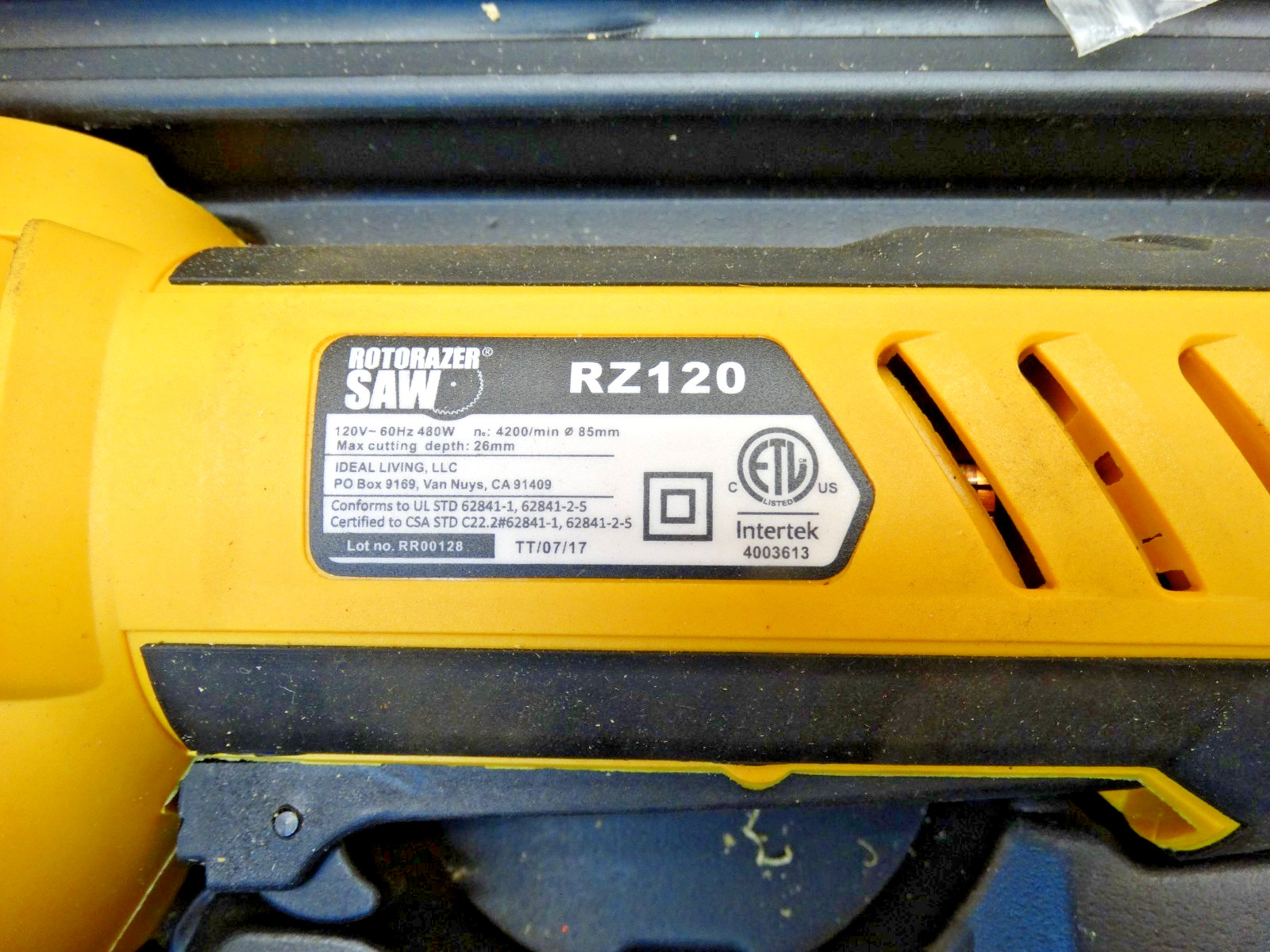 RotoRazer RZ120 Corded 26mm Cutting Depth Circular Saw with Case & Extra Blades