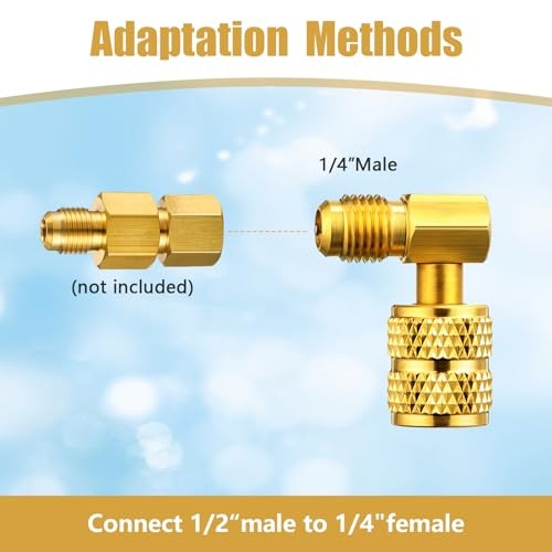 Pcs R410a Adapter for Mini Split Charging Adapter Vacuum Port with 2 90° Angle
