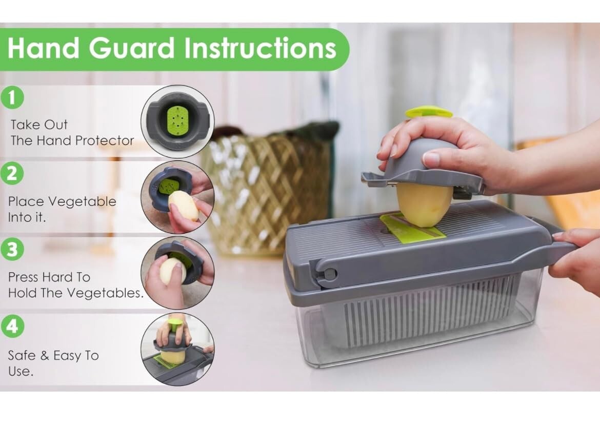 16 in 1 Vegetable Fruit Chopper Cutter Food Onion Veggie Dicer Slicer Kitchen US