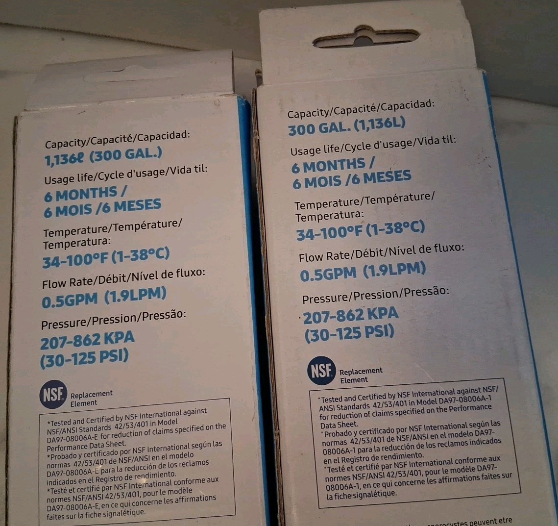 Samsung Replacement Refrigerator Water Filters DA29-00020B HAF-CIN/EXP Lot Of 2