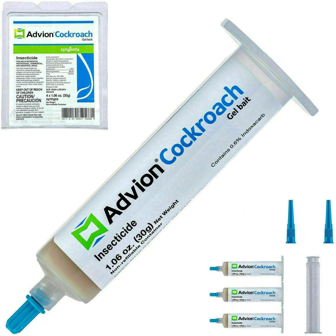 ADVION ROACH BAIT KILLER GEL – 4 Tubes – Plunger&Tips – ** FAST SHIPPING **
