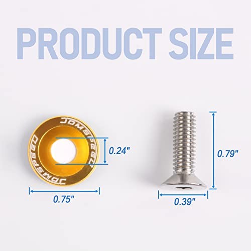 20 Pcs Gold CNC Billet Aluminum Fender Washer Engine Bay Dress Up Kit gold