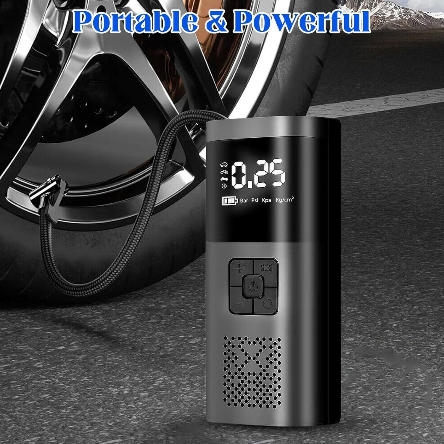 6000mAh 150psi Inflator Air Pump 35LPM Auto Tire Pump 12V Portable Power Bank
