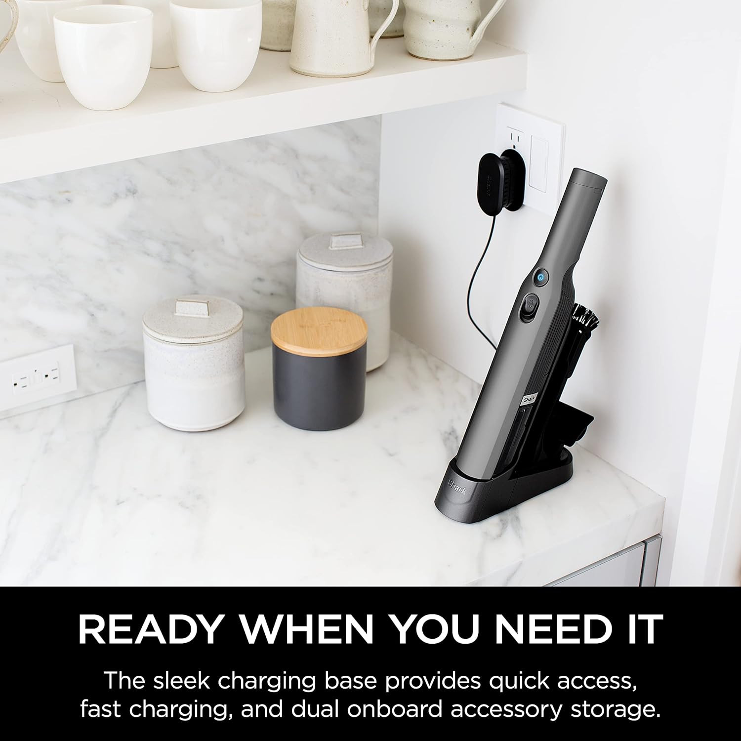 Shark WV201 WANDVAC Handheld Vacuum, Lightweight at 1.4 Pounds with Powerful Suc