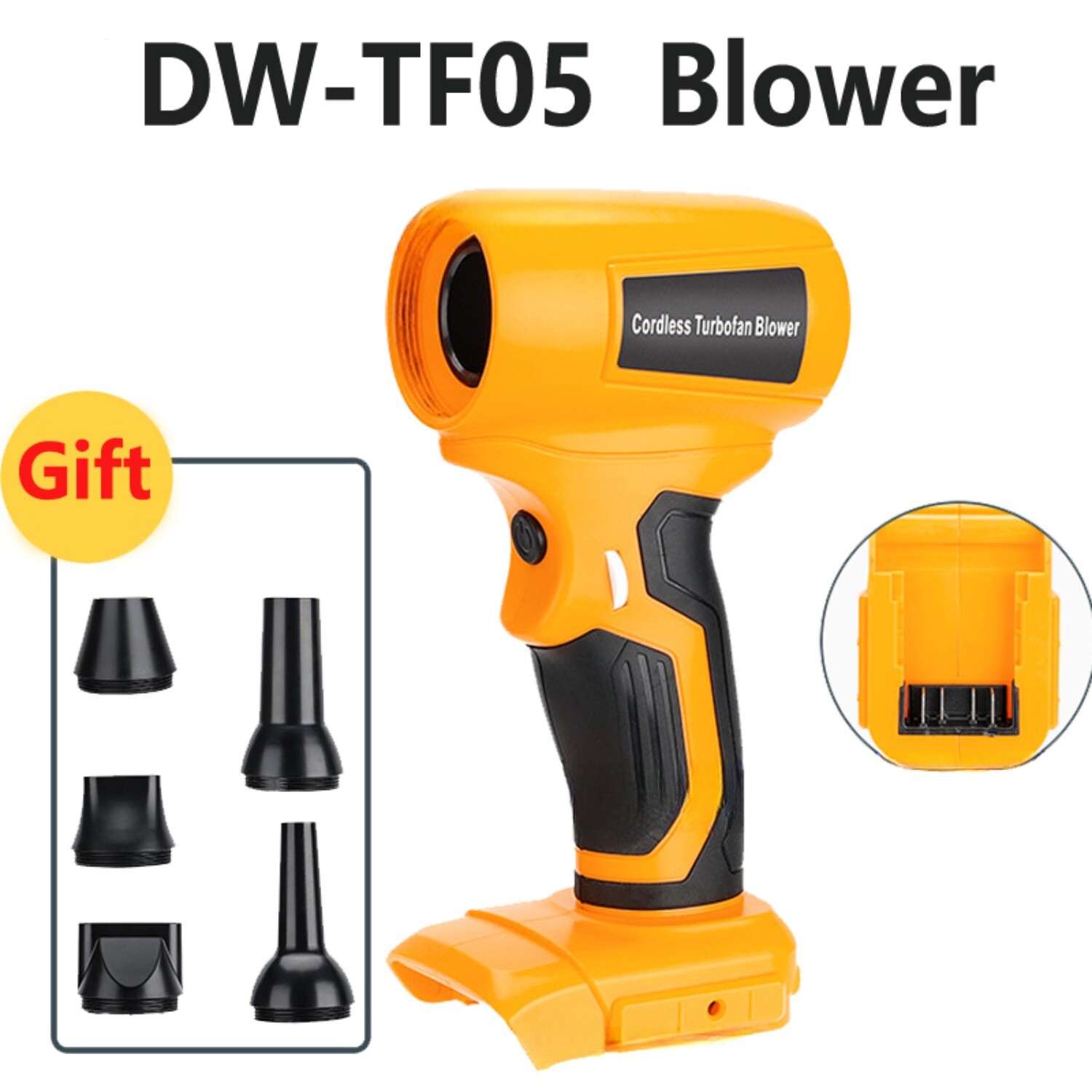 210W Cordless Air Blower Electric Garden Leaf Snow Dust Cleaner for Dewalt 20v