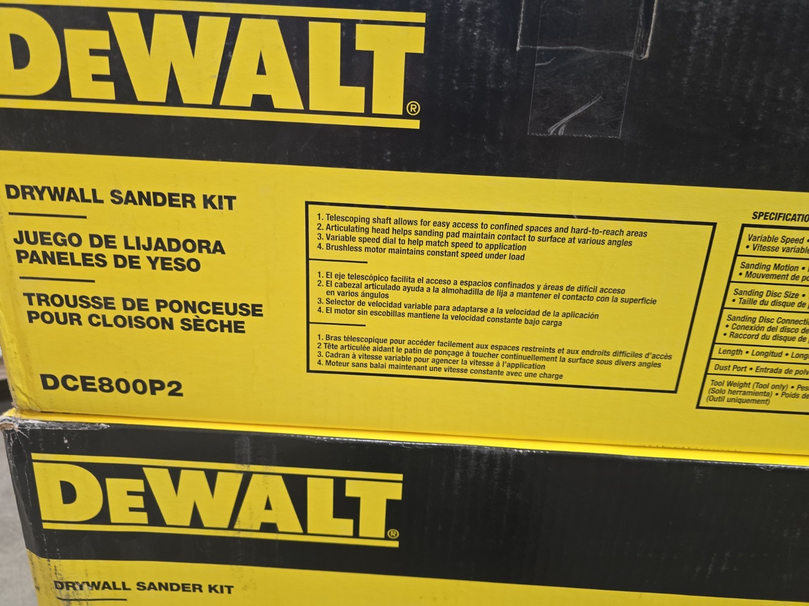 DEWALT DCE800P2 20V MAX Cordless Drywall Sander Kit w/ Battery Charger