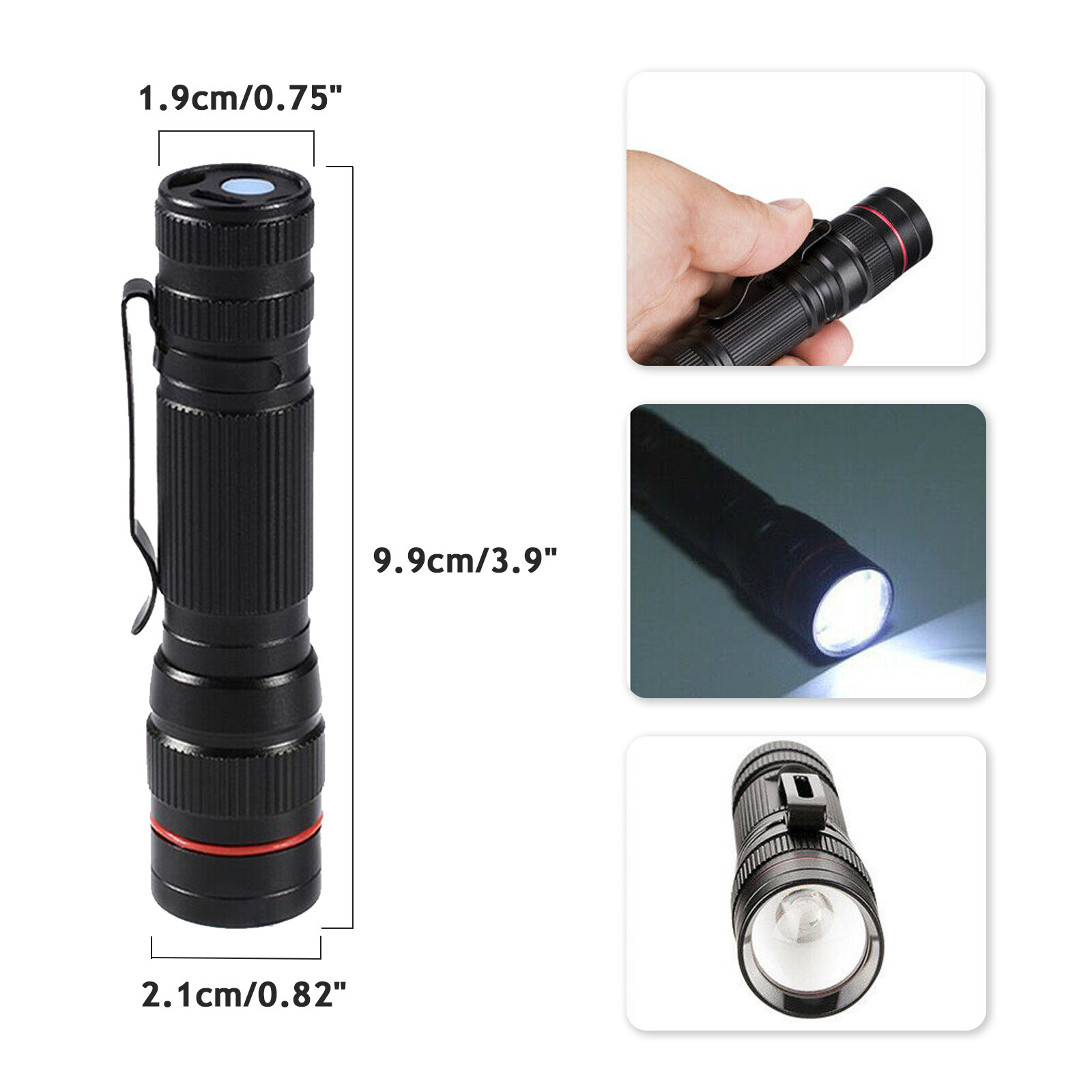 350000000 Lumen Super Bright LED Tactical Flashlight Rechargeable LED Work Light