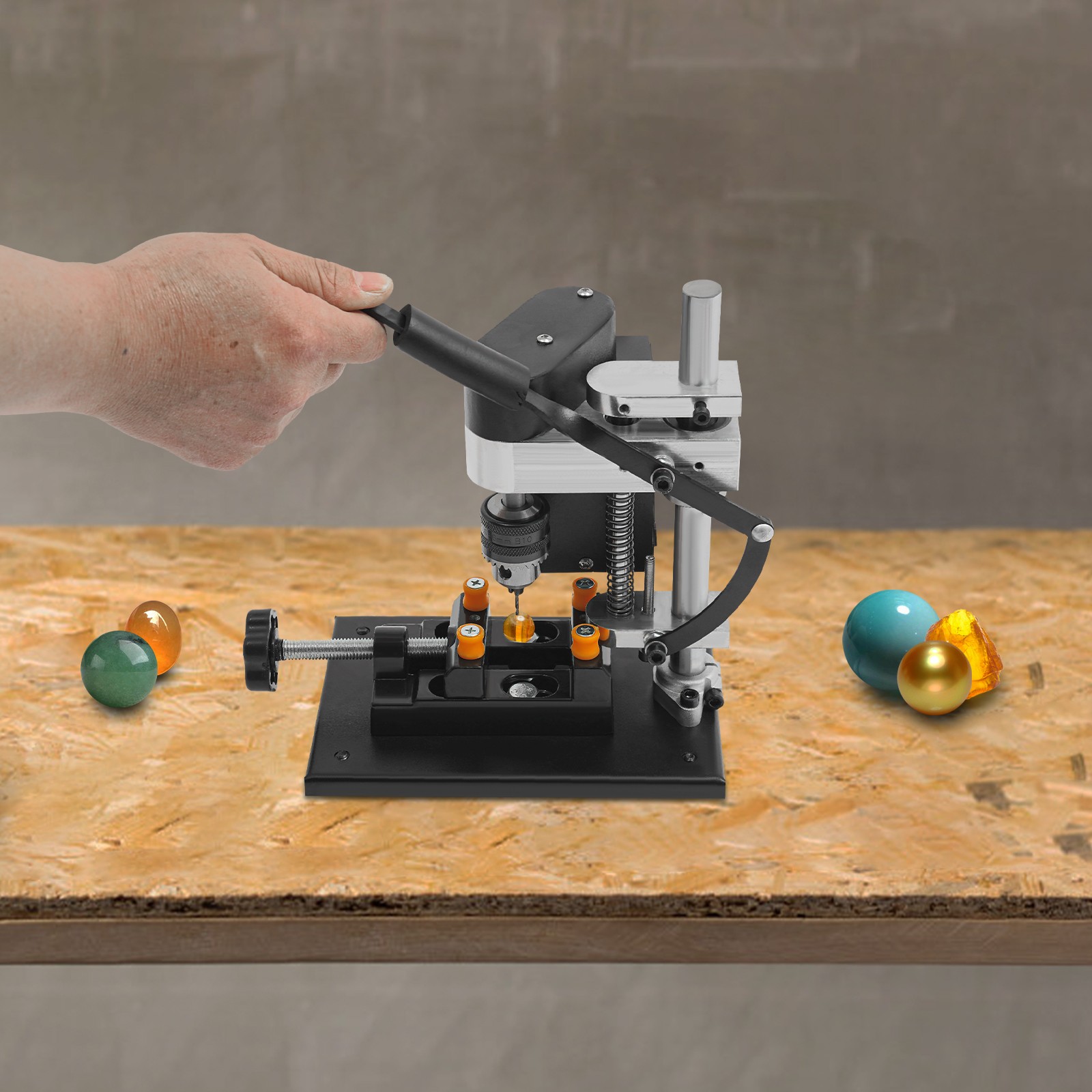 7-Speed Adjustable Mini Drill Press Benchtop 8000RPM for Wood Metal Craft DIY