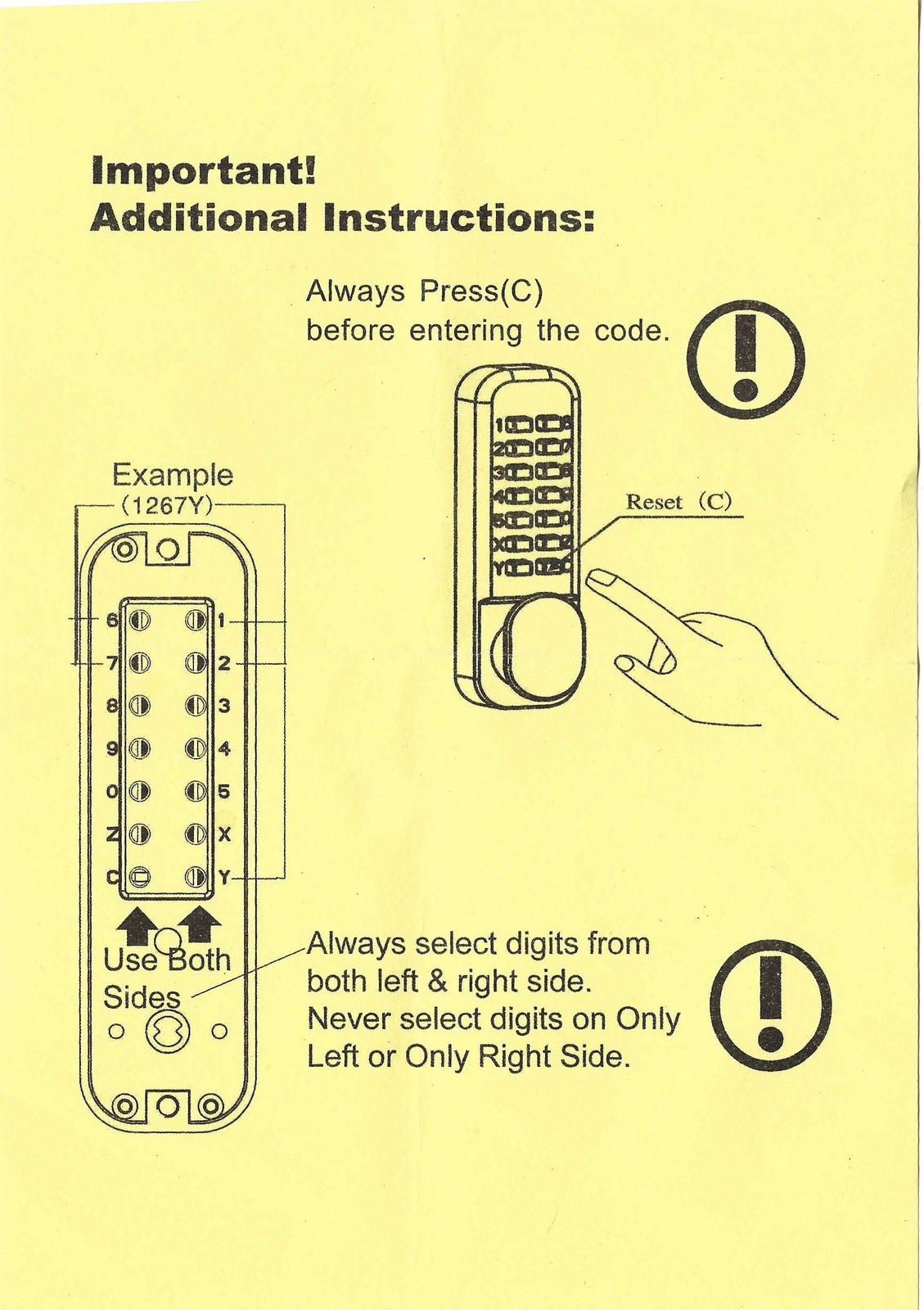 Mechanical Keyless Combination Latch Door Lock with Double Keypads Oil Rubbed