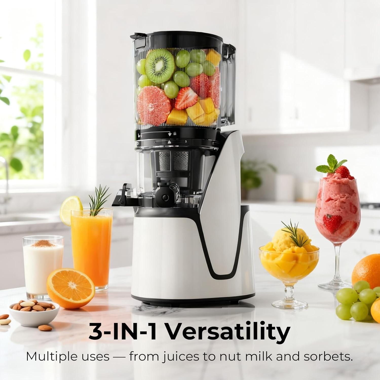 High-Performance Cold Press Juicer: 250W Motor, 100oz with Dishwasher Safe Parts