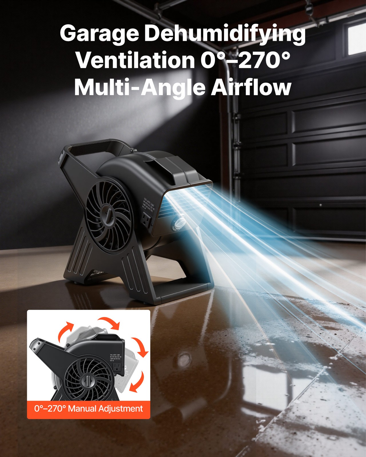 VEVOR 13 in Blower Portable Utility Floor Fan 300 CFM for Drying Dehumidifying