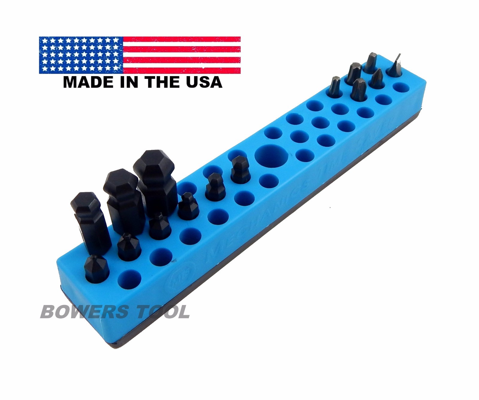 Mechanics Time Saver 37 Slot 1/4 in Magnetic Hex Bit Holder Organizer MTS USA