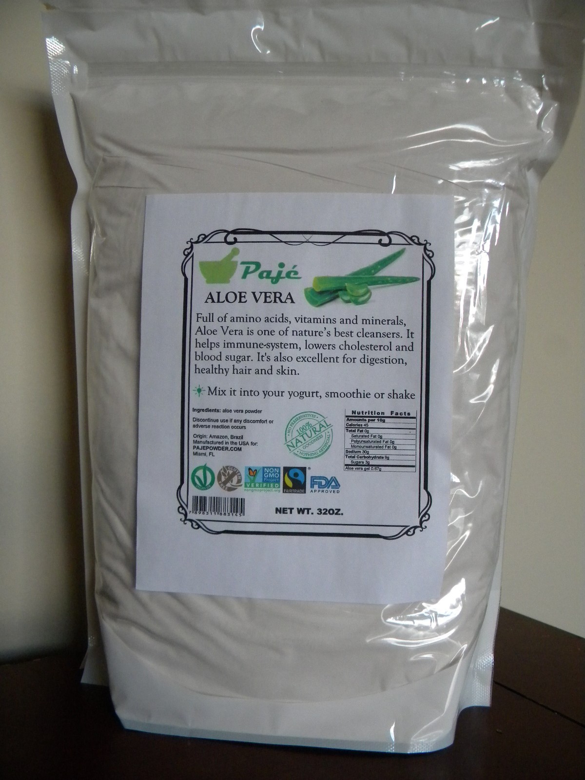 Aloe Vera gel powder 4oz 8oz 16oz 1lb 32oz 2lb 3lb 8lb 20kg Paje beauty nutriti