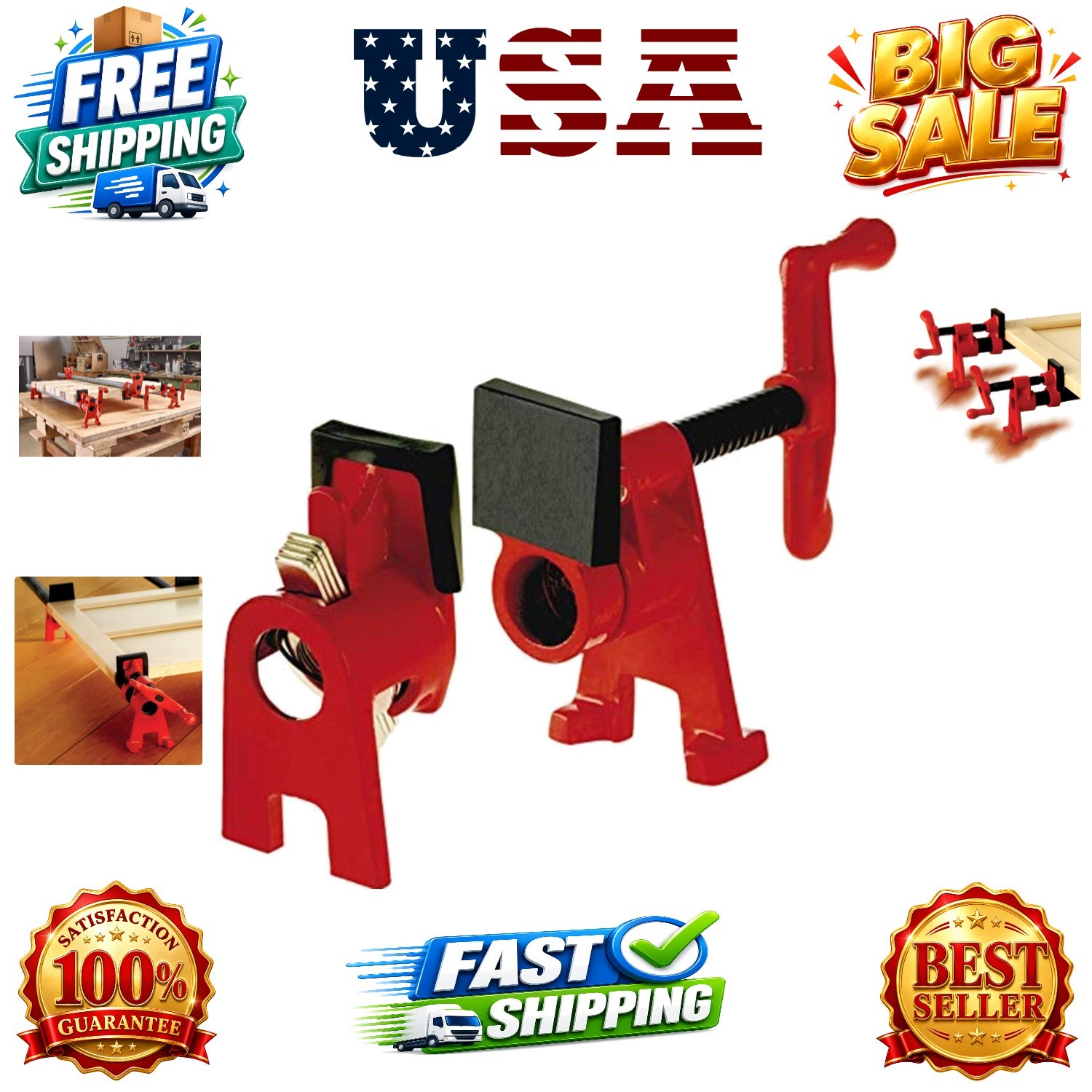 BPC-H34, 3/4-In. H Style Pipe Clamps – Incredibly Versatile, Easy To Assemble…