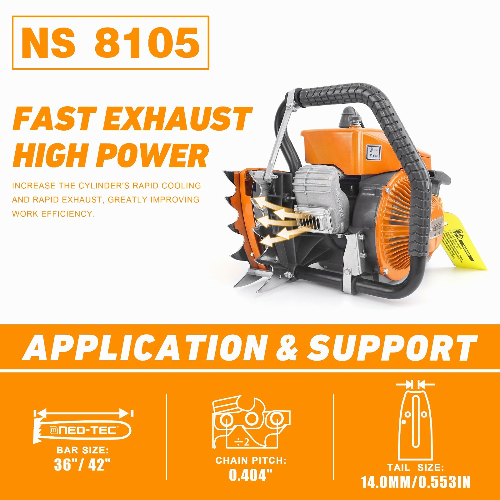 105cc Gas Chainsaw Power Head Compatible with 070 G070 For Chainsaw Mill No Bar