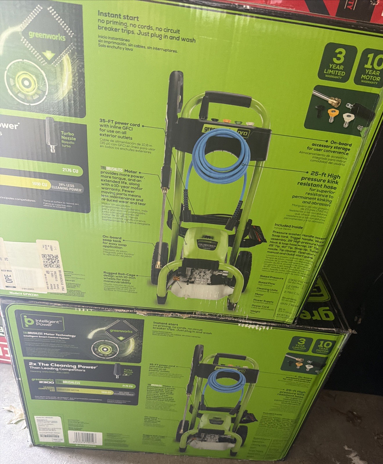 GREENWORKS PRO SERIES 2300-PSI 2.3-GPM Cold Water Electric Pressure washer